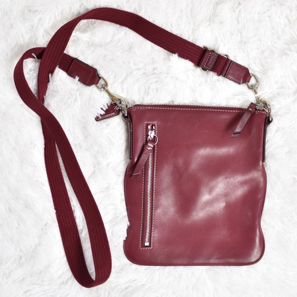 Vintage Coach Red Leather Crossbody Purse Bag - Picture 5 of 9